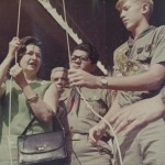 EAGLE SCOUT Kent Black, right, joins Lady Bird Johnson, left, at the dedication of a Lockhart highway beautification project in 1967. 
